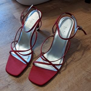 Red strappy heels